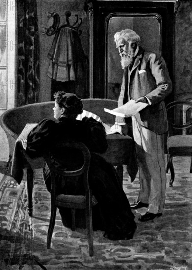 Adam Johnstone's Son: Lady Johnstone...turned her head till she could look out of the window, 1895. Creator: George Meisenbach.