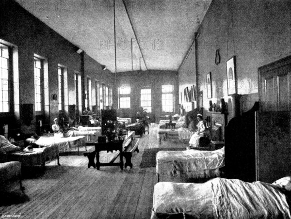 St. Mary's Hospital, Paddington: in a ward, 1895. Creator: Russell & Sons.