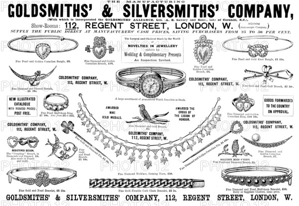 Advertisement for the Goldsmiths' & Silversmiths' Company, 1895. Creator: Unknown.