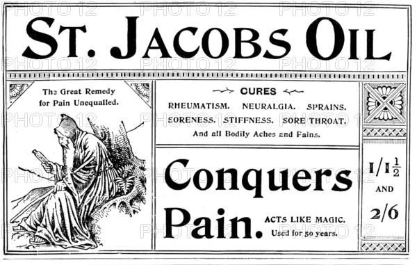 Advertisement for St. Jacobs Oil, 1895. Creator: Unknown.