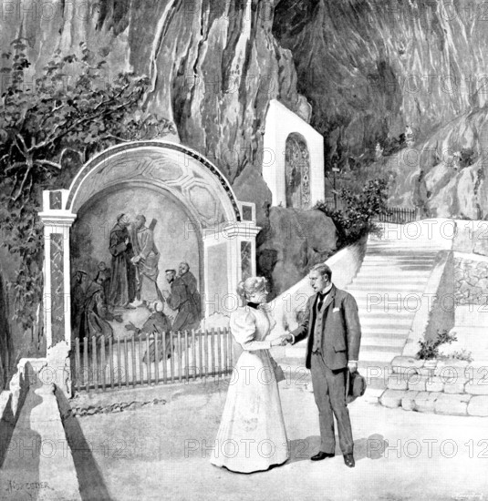 Adam Johnstone's Son: Goodbye he said, holding out his hand, and trying hard to smile a little, 1895 Creator: George Meisenbach.
