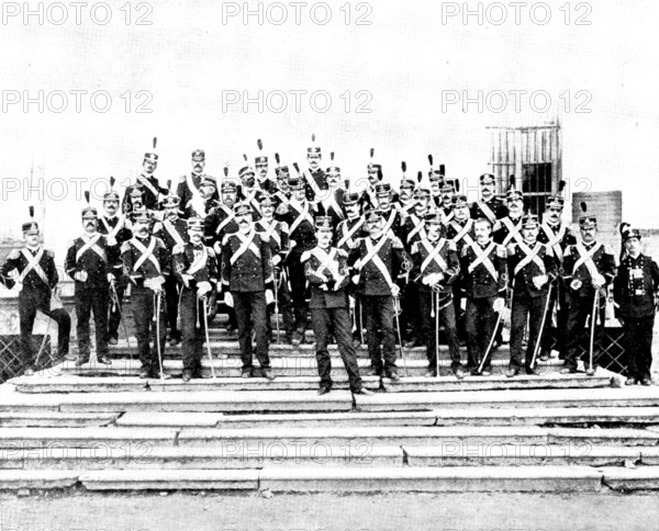 The Duc d'Aosta's Marriage...Duc d'Aosta and his brother officers, 5th Regiment of Artillery, 1895. Creator: Unknown.