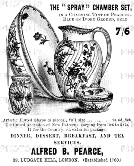 Advertisement for Alfred B. Pearce's chinaware, 1895.  Creator: Unknown.