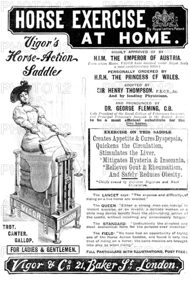 Advertisement for Vigor's Horse-Action Saddle, 1895. Creator: Unknown.