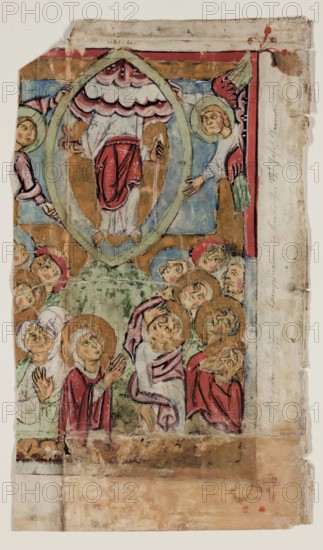 Psalter Leaf: Ascension, 12th century. Creator: Unknown.