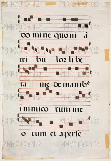 Choral Leaf: Text with Musical Notation, possibly between 17th and 18th century. Creator: Unknown.