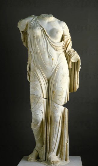 Torso of Aphrodite, Roman copy of the Venus Genetrix type, 1st century. Creator: Unknown.
