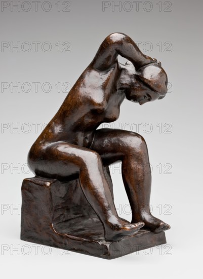 Seated Woman Arranging her Hair, 1936. Creator: Aristide Maillol.