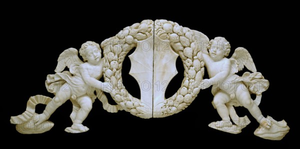 Two Angels Holding Coat of Arms of the Minerbetti Family, c.between 1482 and 1485. Creator: Francesco di Simone Ferrucci.