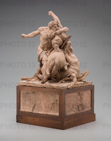 Hercules Fighting Two Centaurs, c1785. Creator: Jean Baptiste Stouf.