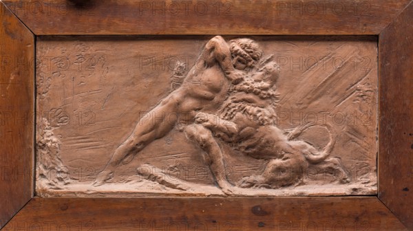Hercules and the Nemean Lion, between late 18th and early 19th century. Creator: Jean Baptiste Stouf.