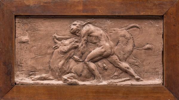 Hercules and the Cretan Bull, between late 18th and early 19th century. Creator: Jean Baptiste Stouf.