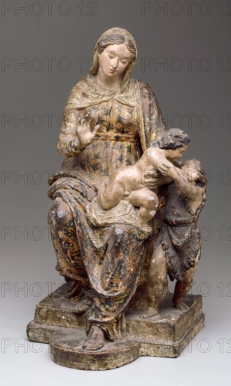 Madonna and Child and the Young St. John, mid or late 16th century. Creators: Virgin Mary, Jesus Christ, Antonio Calcagni.