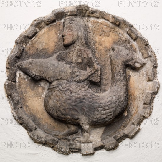 Roundel with Mermaid, between 12th and 13th century. Creator: Unknown.