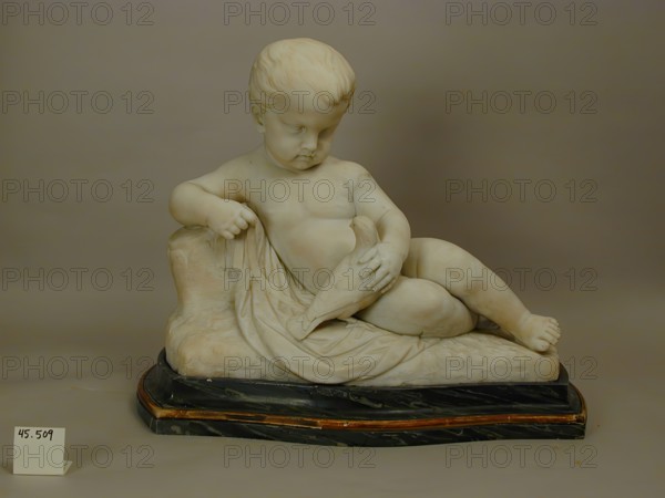 Reclining Child with Bird, late 18th century. Creator: Unknown.