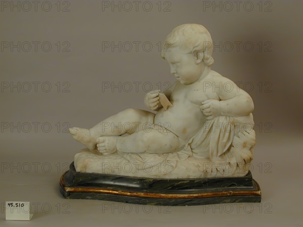 Reclining Child Holding a Dart, late 18th century. Creator: Unknown.