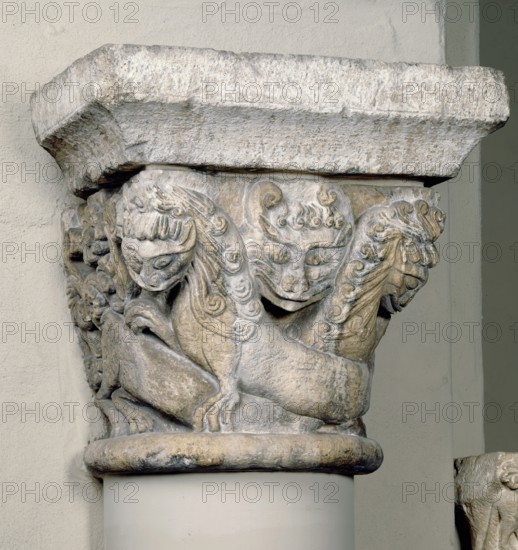 Capital and Abacus Block, 12th century. Creator: Unknown.