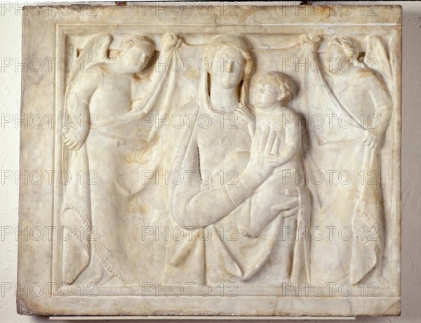 Madonna and Child with Angels, between 1335 and 1340. Creators: Virgin Mary, Jesus Christ, Workshop of Agostino di Giovanni.