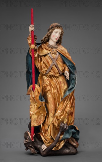 Saint Michael Vanquishing the Devil, c1480. Creator: Workshop of the Harburg Master.
