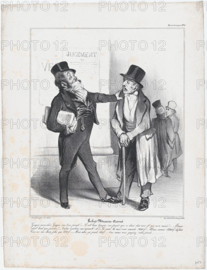 Plate 10: Robert Macaire, solicitor, from 'Caricaturana,' published in Les Robert Macaires..., 1838. Creator: Honore Daumier.