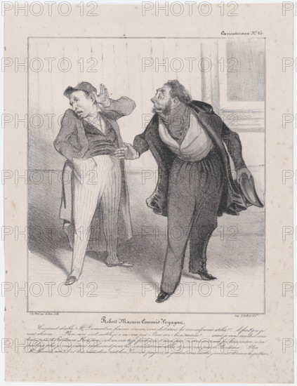 Plate 15: Robert Macaire commis-voyageur, 1838.  Creator: Honore Daumier.