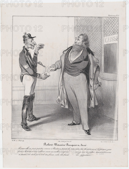 Plate 18: Robert Macaire Banquier et Juré, 1838.  Creator: Honore Daumier.