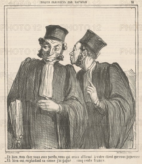 Eh bien, mon cher, vous avez perdu..., 1864. Creator: Honore Daumier.