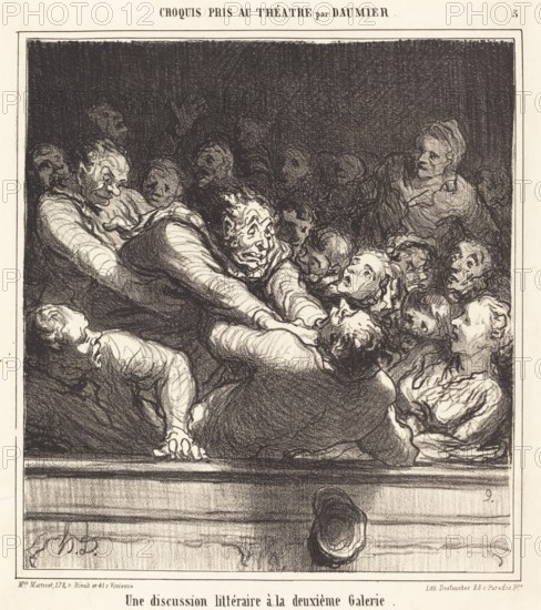 Une Discussion littéraire a la deuxième Galerie, 1864. Creator: Honore Daumier.