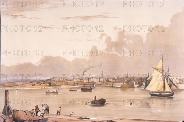 Entrance to the Harbour, Aberdeen, 1838. Creator: Joseph William Allen.