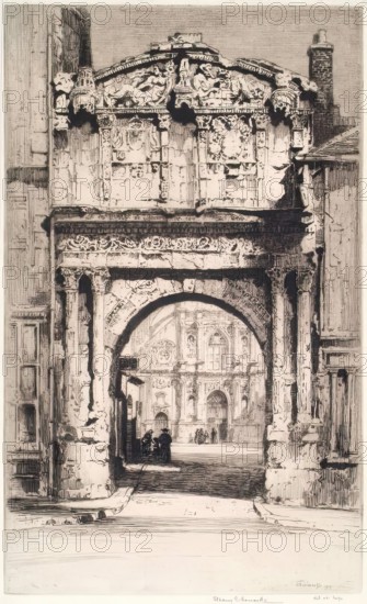 Porte St Pierre, Auxerre, 1912. Creator: Albany E Howarth.
