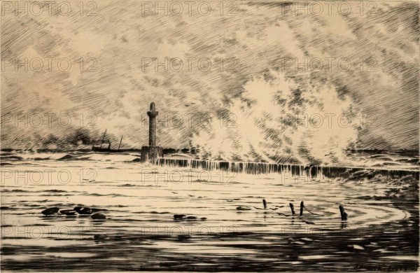 South Breakwater, Aberdeen Harbour, c1880s-1920s Creator: John Beattie Scott.