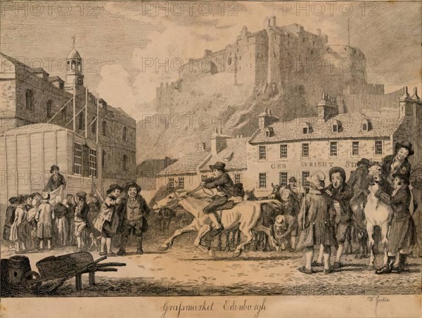 Grassmarket, Edinburgh, c1820s. Creator: Walter Geikie.