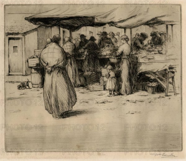 Market Scene, c1890-1940. Creator: William Smith.