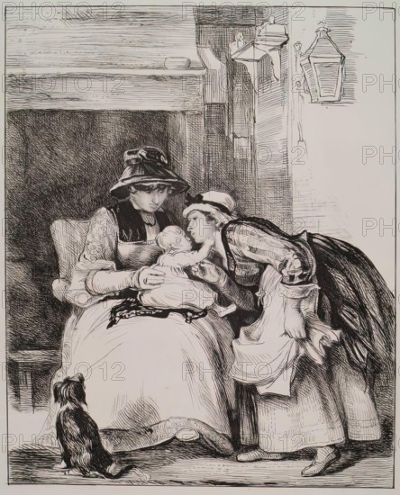 Kissing the Bairn, c1810s. Creator: David Wilkie.