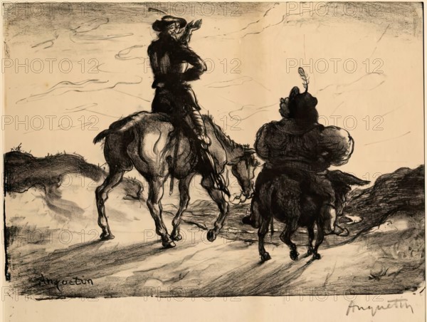 Don Quixote and Sancho Panza. Creator: Louis Anquetin.