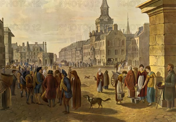 The Castlegate, Aberdeen, In 1800, 1800. Creator: Hugh Irvine.