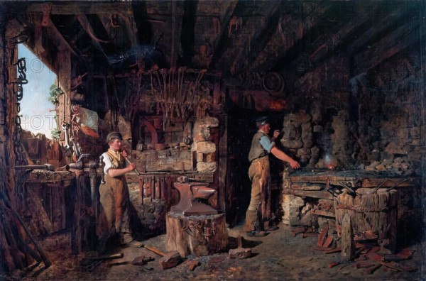 The Blacksmith's Forge, 1875-1886. Creator: Alfred Provis.