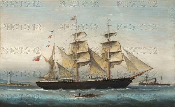 The Clipper Barque 'Lady Gertrude', 1888. Creator: Bartul Ivancovich.