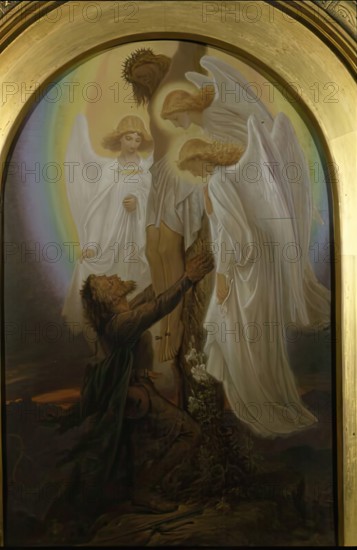 Christian at the Foot of the Cross, 1873. Creator: Noel Paton.