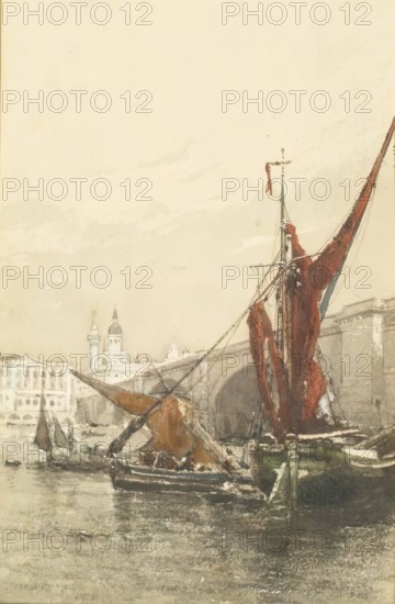 London Bridge, c1908. Creator: Clara Montalba.