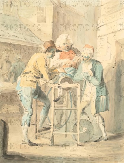 Scissor Grinder in the Canongate, Edinburgh, c1818. Creator: John Burnet.
