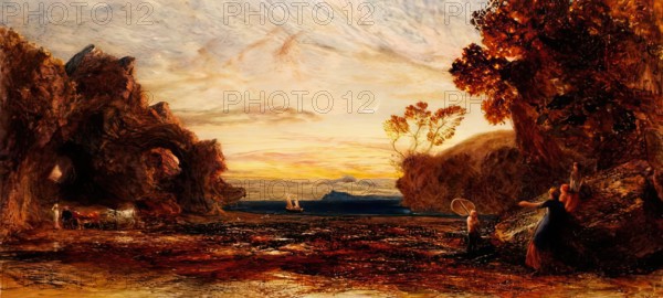 A Bay Scene, c1830s-40s. Creator: Samuel Palmer.
