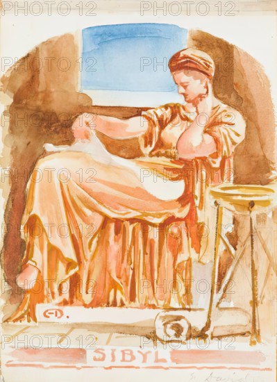 Sibyl -  from 'Gemmes de L'Art', a scrapbook of sketches by various artists, 1898 - 1920. Creator: G David.