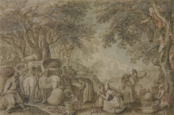 The apple harvest or autumn. Creator: Pieter Stevens.