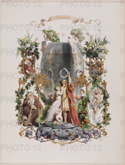 The four main drinks: May wine, 1853. Creator: Adolf Schroedter.