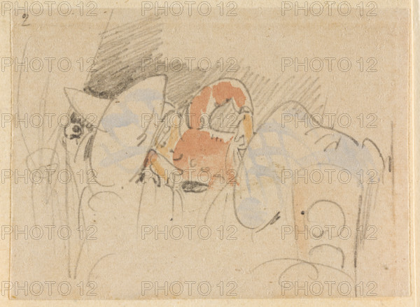 The disturbed but happily regained night's rest, (The Flea); 2, 1862. Creator: Wilhelm Busch.