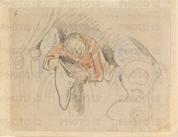 The disturbed but happily regained night's rest, (The Flea); 6, 1862. Creator: Wilhelm Busch.