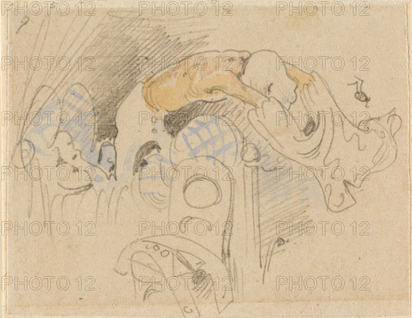 The disturbed but happily regained night's rest, (The Flea); 9, 1862. Creator: Wilhelm Busch.