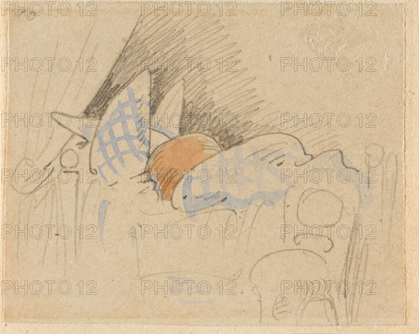 The disturbed but happily regained night's rest, (The Flea); 10, 1862. Creator: Wilhelm Busch.