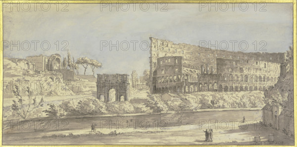 The Colosseum and the Arch of Constantine in Rome. Creator: Giovanni Paolo Panini.